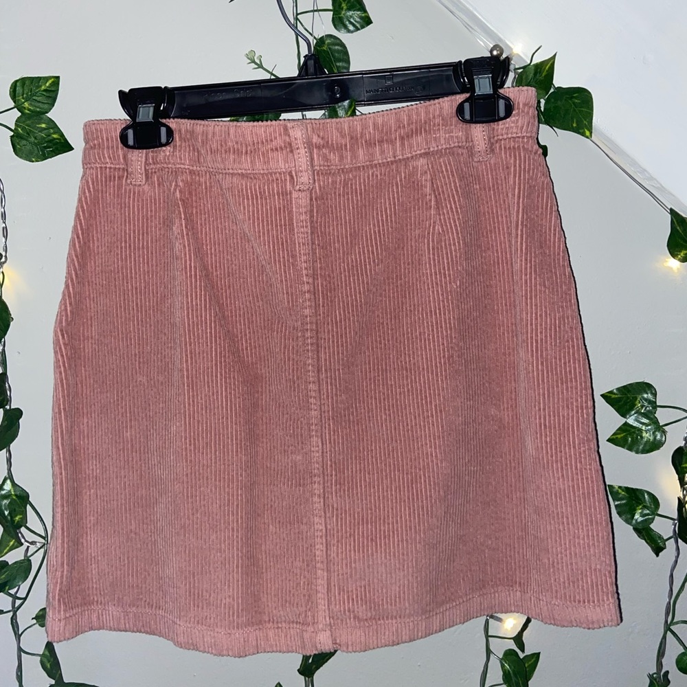 Corduroy Pink Mini Skirt - Picture 2 of 3